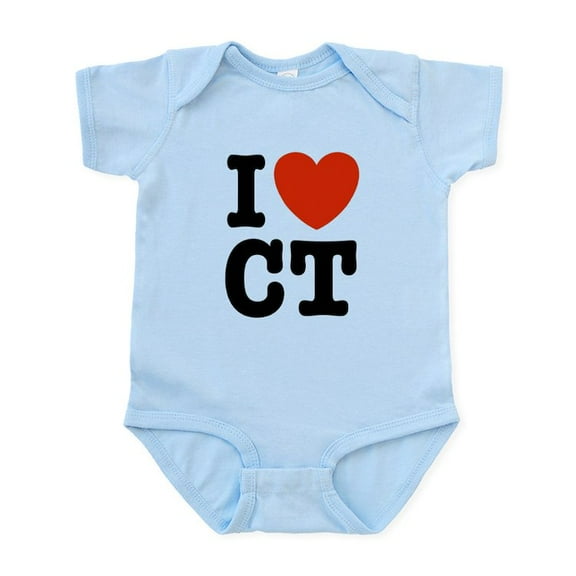 CafePress - I Love CT Infant Bodysuit - Baby Light Bodysuit, Size Newborn - 24 Months