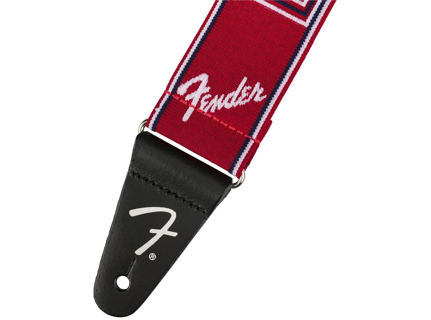 Fender Weighless Monogrammed Guitar Strap, Red/White/Blue