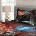 thumbnail image 2 of Ambesonne Dragon Quilted Coverlet 3 Pcs, Vikings Boat Stormy Sea, Queen Size, Multicolor, 2 of 3