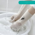 thumbnail image 6 of Yuehao Dishwashing Gloves Nitrile Dishwashing Gloves Durable Latex Brush Bowl Washing Gloves Multicolor, 6 of 9