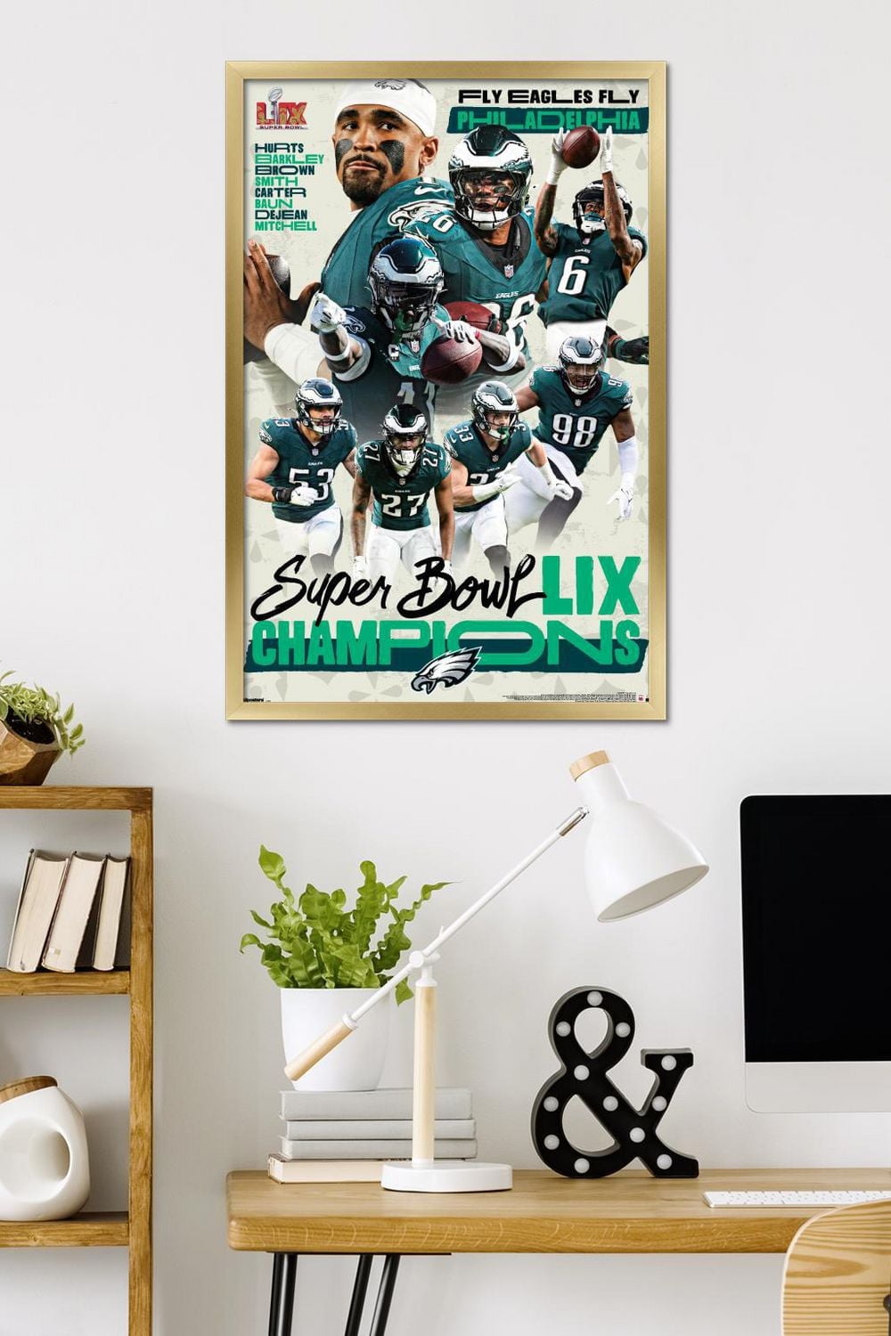 NFL Philadelphia Eagles - Super Bowl LIX Champions Wall Poster, 22.375" x 34" Framed