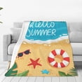 thumbnail image 1 of Fotbe Hello Summer1 Manta de Franela Acolchonada con Estampado, Súper Suave y Esponjosa, Extra Grande para Sofá, Cama, Uso Todo el Año-80"x60", 1 of 7