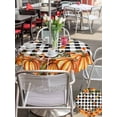 thumbnail image 4 of Outdoor Tablecloth with Umbrella Hole and Zipper, Orange Yellow Pumpkin Fall Round Table Cloth 54 Inch Waterproof Tablecloth, Thanksgiving Black Plaid Leaves Picnic Table Cover for Patio Camping, 4 of 7