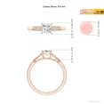thumbnail image 4 of ANGARA Natural Princess-Cut Diamond Ring with Milgrain in 14K Rose Gold for Women (Size-4.6mm| Color-H| Clarity-SI2) | April Birthstone, Anniversary, Jewelry Gift for Women | Natural Diamond Ring, 4 of 8