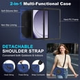 thumbnail image 3 of Case for Samsung Galaxy Tab A11,Anti drop silicone+PC Layer Protective Case 360 ° Rotating Bracelet Handle Stand ,Shoulder Strap, Heavy Duty Shockproof Tablet Case,Blue Black,For Galaxy Tab A11, 3 of 7