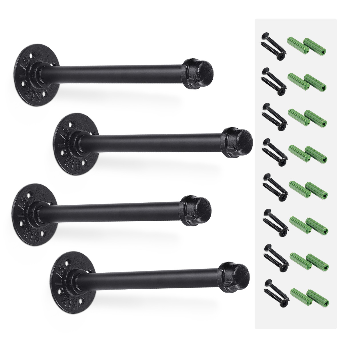 Shelf Brackets,Home Decor Floating Shelf Bracket Pipe Shelf with Iron Fittings and Flange