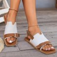 thumbnail image 6 of Summer New Plus-size One-line Buckle Matching Color To Wear Beach Sandals Summer Sandals White 36, 6 of 8