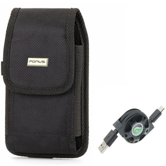 Case Belt Clip w USB-C Cable for Samsung Galaxy S22 Ultra,S21,S21 Ultra,S21 Plus,Ultra S20 Plus,S20 Fan Edition,Fan FE 5G - Swivel Holster Rugged, Retractable Type-C Charger