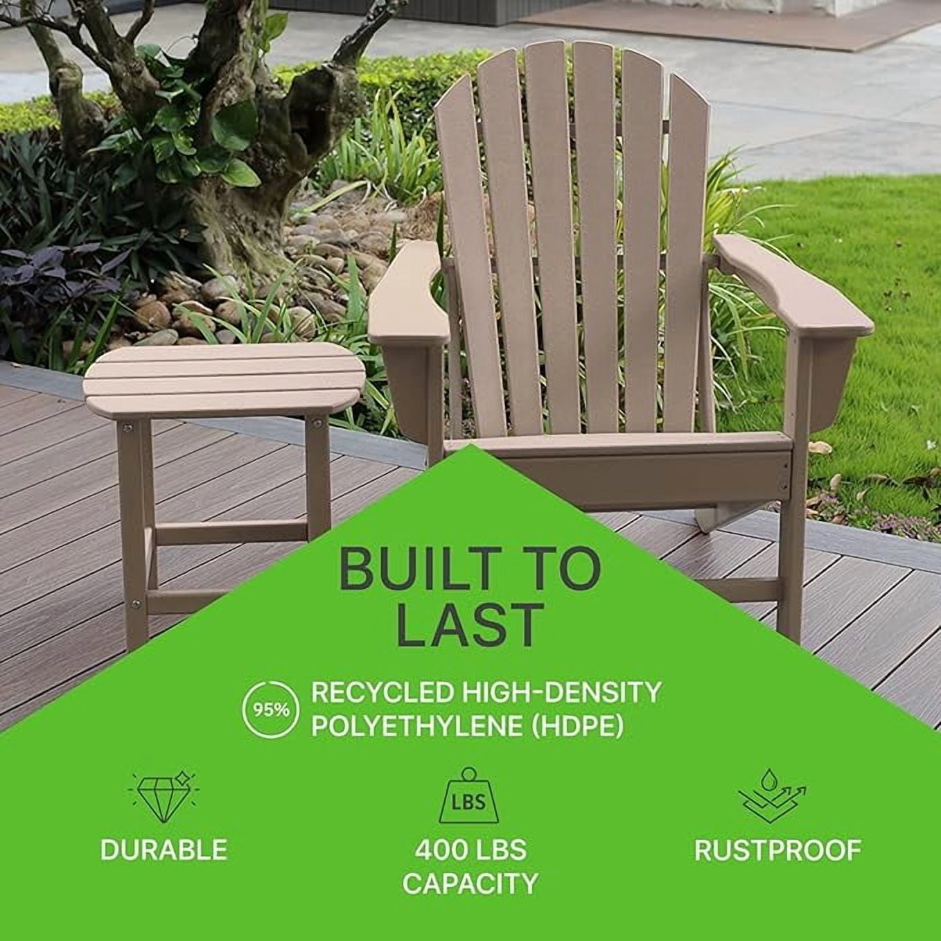 NewTechWood Atlantic Classic Curveback Antique Plastic Outdoor Patio Adirondack Chair