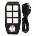 thumbnail image 1 of Mini teclado USB, mini teclado de 6 teclas, teclado con una mano, teclado para PC con perilla, calidad superior, 1 of 8