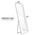 thumbnail image 5 of GlasFlength Full Length Mirror with Stand 63"x20" Body Mirror Free Standing Wall Mirror Modern Luminum Alloy Frame Large Floor Mirror Hanging or Leaning Against Wall for Bedroom Decor, Gold/63", 5 of 6