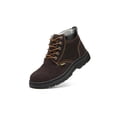 thumbnail image 6 of Woobling Men Slip Resistant Ankle Bootie Steel Toe Safety Boot Outdoor Comfort Plush Lined Dark Brown 6, 6 of 7