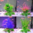 thumbnail image 3 of Artificial Aquatic Plant Ceramic Base Plastic Aquarium Plant Fish Tank Decor, 3 of 10