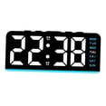 thumbnail image 2 of Reloj despertador digital con luz ambiental, moderno, fácil de usar, con pantalla semanal, multifuncional, para dormitorio, sala de estar, dormitorio, Luz azul, 2 of 8