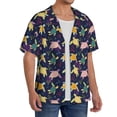 thumbnail image 4 of Vsdgher Turtle Print Men's Wrinkle Free Untucked Cuban Shirt Business Casual Button Down Shirts Short Sleeve Shirt, 4 of 7