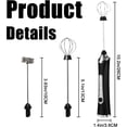 thumbnail image 2 of Milk frother, Rechargeable Electric Whisk, 3-Speed Adjustable Mini Coffee Whisk, Coffee Electric Milk frother, Latte, Cappuccino (Black), 2 of 7