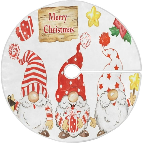 FMSHPON Funny Christmas Gnomes Xmas Christmas Tree Skirt Stand Mat for Holiday Party Decoration Indoor Outdoor 36 inches