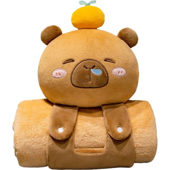Cute Capybara Blanket, Soft Flannel Throw Blanket Lightweight Plush Rolled Blanket for Sofa Couch Bedroom Living Rooms Warm Travel Home Decor