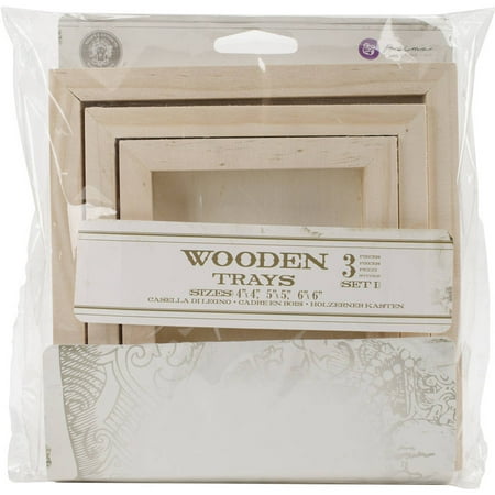 Relic & Artifacts Archival Case Wooden Trays, 3pk, Set 1 Square; 4