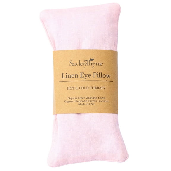 SacksyThyme Linen Eye Pillow for Yoga & Stress Relief Eye Pillow, Microwave for Hot or Freeze for Cold Eye Compress, Heated Eye Mask for Meditation, Migraine, Sleep, Made in USA