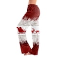 thumbnail image 3 of UDAUDU Women's Christmas Pajamas Pants Sleepwear Christmas Print Wide Leg Lounge Pants Elastic Waist Loose Fit Fall Pajama Pants 2XL, 3 of 6