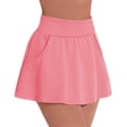 thumbnail image 3 of Women's Tennis Skirts High Waisted Athletic Golf Skorts with Pockets Shorts Running Workout Clothes by Yigetop Pink M, 3 of 6