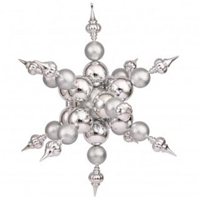 Vickerman N115207 39 in. Silver Radical Snowflake Shiny-Glitt
