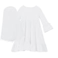 thumbnail image 3 of 12 Month Girl Clothes Muslim Dresses Girls with Hijab Solid Color Long Sleeved Dress+Headscarf Dress Set for Children and Girls During The Muslim Holy Month Of Ramadan,6 Month-8 Years, 3 of 7