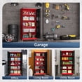 thumbnail image 6 of Fesbos Metal Storage Cabinet, 73" H Tall Steel Tool Cabinets with Wheels Lockable Doors and Adjustable Shelve, Red Black Garage Cabinet for Home,Kitchen,Office, 6 of 9