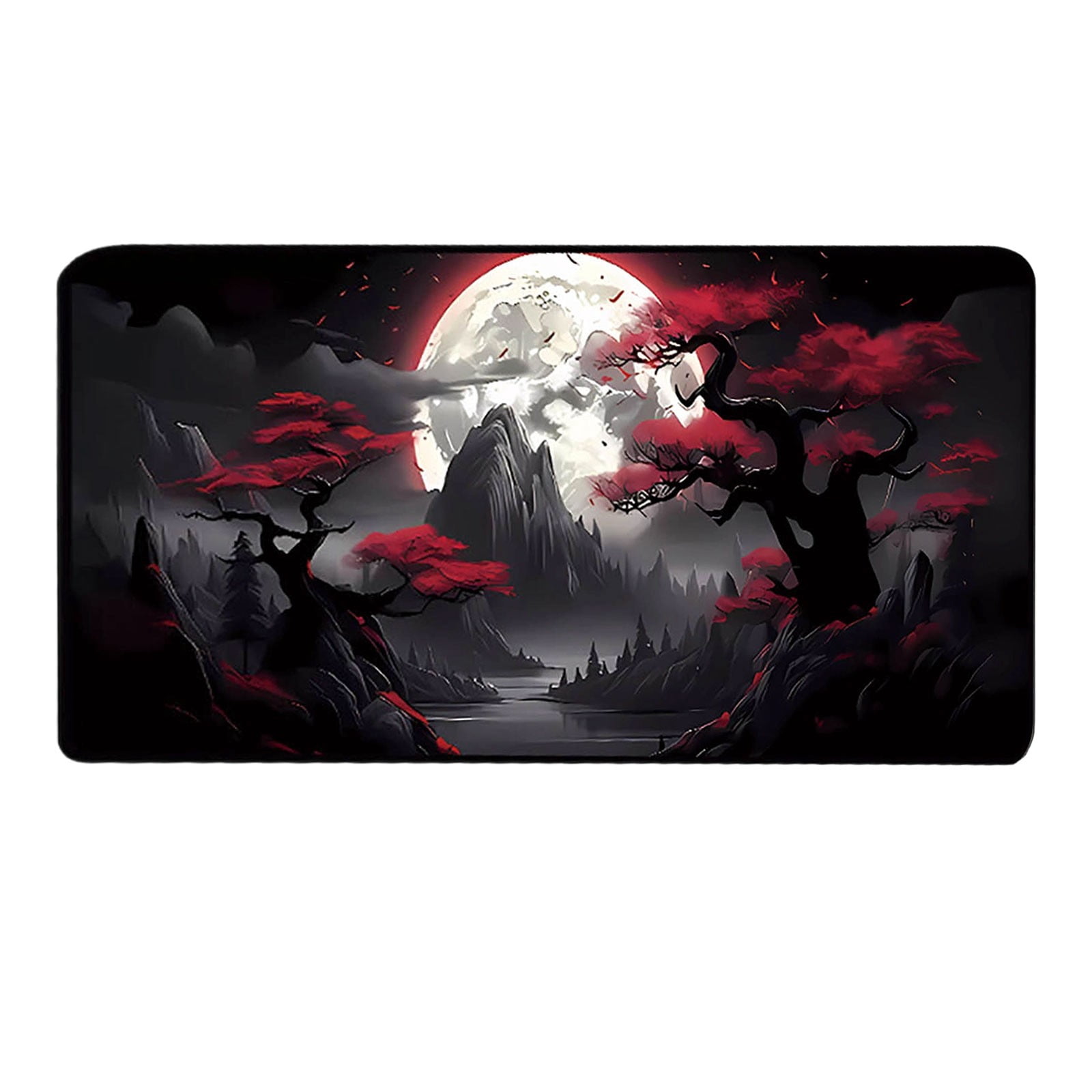 BVCL Large Pad Desk Mat With Leaf Print For Home Gaming And Study 300x800mm Rubber Keyboard Pad Home & Pad Nice Edge Thick Desk Mat Laptop Slip