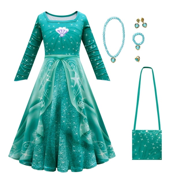 Frozen Anna Encanto Disfraces para niñas Isabella Fiesta de cumpleaños de Halloween Prom Cosplay Rapunzel Snow White Merida Princess Dress7-8T (Etiqueta 140) Gao Jinjia LED