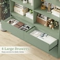 thumbnail image 2 of Homfa 71″ Tall Bookcase with 4 Drawers, 8 Cubes 6-Tier Double Row Bookshelf, Bookcase for Home Office Living Room, Green, 2 of 7