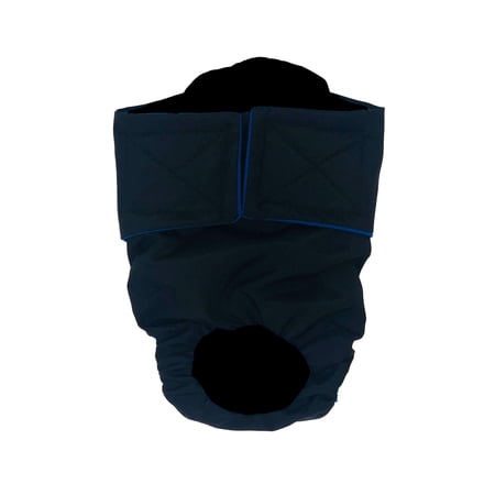 Barkertime Black Waterproof Premium Dog Diaper - Made in USA