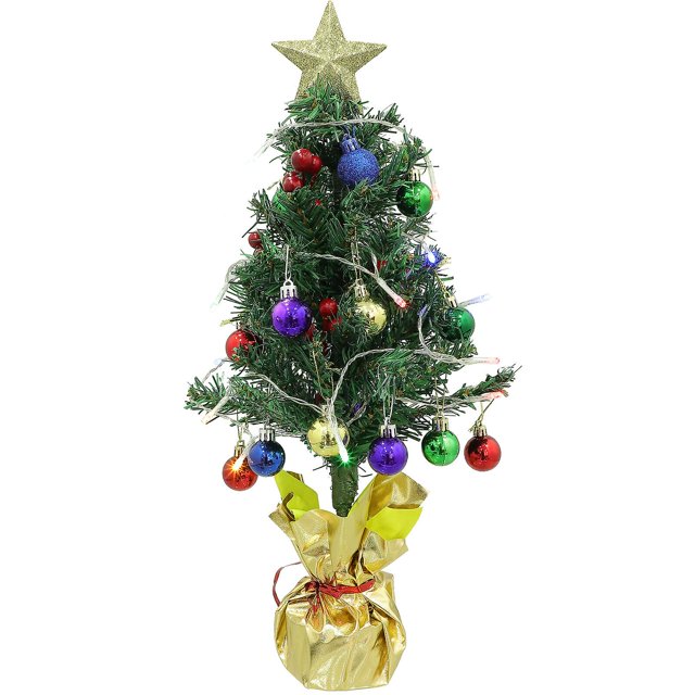 Tabletop Christmas Tree With Led Lights Christmas Outdoor Indoor Decoration OrnamentGreen45X14CM