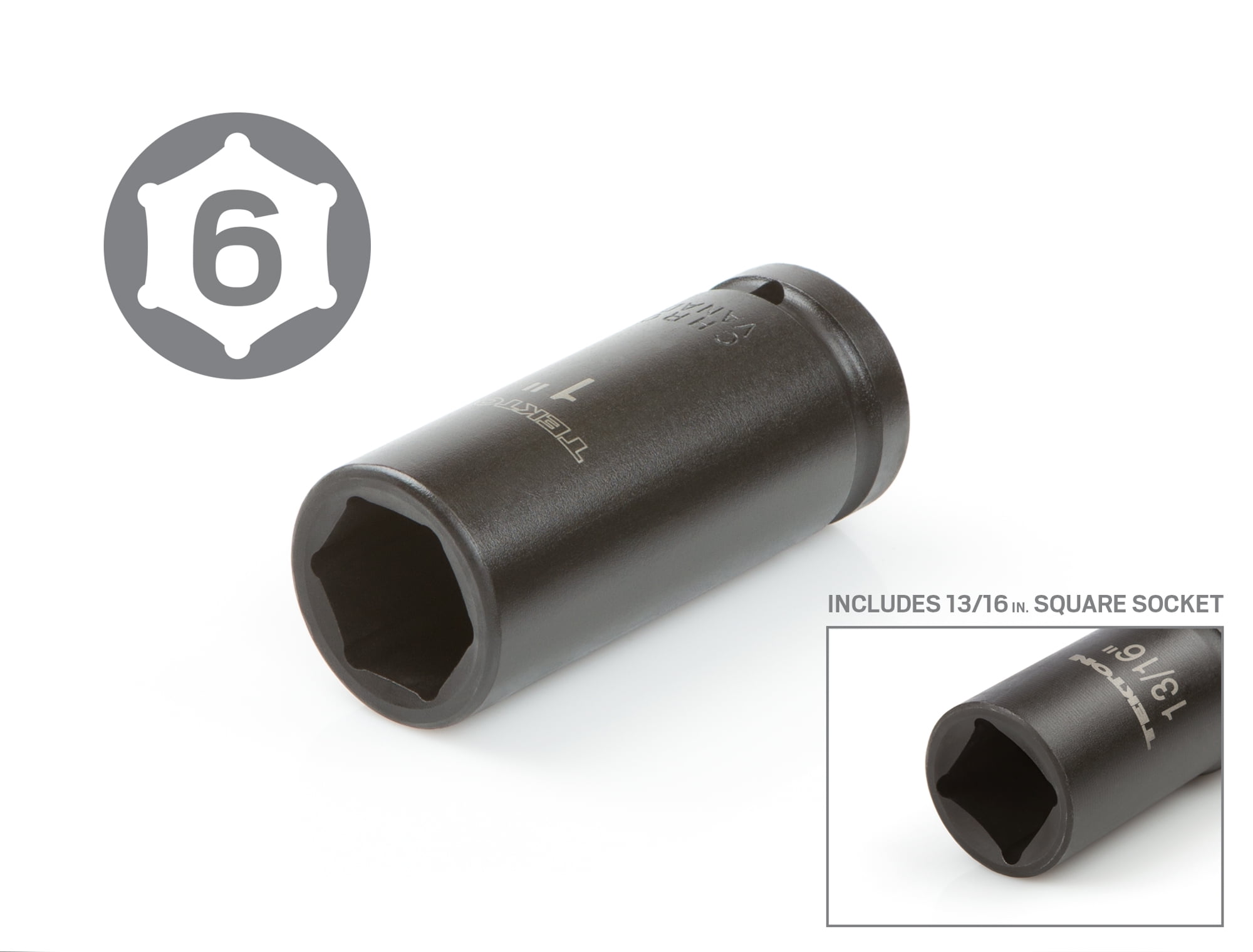 TEKTON 3/4 Inch Drive Deep 6-Point Impact Socket Set with Case, 7-Piece (13/16 - 1-1/2 in.) | 4890