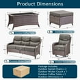 thumbnail image 7 of Unnifurnzi 6 Pieces Patio Furniture-All Weather Wicker Outdoor Swivel Chair with 6 Inch Thick Cushions Outdoor Sofa with Outdoor Ottoman Outdoor Patio Furniture for Deck Porch Poolside-Brown/Gray, 7 of 7