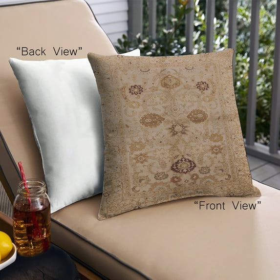 Ahgly Company Outdoor Square Mid-Century Modern Throw Pillow, 18 inch by 18 inch