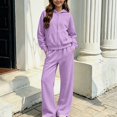 thumbnail image 2 of ITSAME Girls Fleece-Lined Outfit 2-Piece Full Zip Hoodie and Wide Leg Pants Fall Winter Warm Casual Set Size 7, 2 of 9