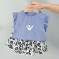 thumbnail image 2 of TOWED22 Infant Baby Girl Clothes 2 Piece Graphic Print Ruffle Sleeve Top Tank and High Waist Shorts Set Summer Outfits Soft Everyday Clothing(Blue,18-24 M), 2 of 6