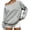 Gray, variant on Fall Winter Sweaters for Women Off Shoulder Cold Shoulder Long Sleeve Loose Oversized Casual Basic Pullover Tops Black XXL