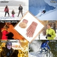 thumbnail image 4 of 1 Pair Women Winter Gloves Double-layer Thickened Plush Jacquard Knitted Five Fingers Unisex Anti-slip Cold Weather Driving Golfing Skiing Skating Gloves, 4 of 7