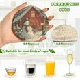 thumbnail image 3 of Qxltty Elegant Snowman Drink Coasters with Holder 6pcs Handmade Woven Simple Vintage Saucer Set, 3 of 7