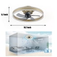thumbnail image 6 of JLPAN Ceiling Fans with Lights,  Low Profile Flush Mount Modern Bladeless Ceiling Fan and Remote Control, 19.7" Dimmable  LED 3 Colors and 6 Speeds - Gold, 6 of 10