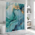 thumbnail image 6 of Teal Marble Bathroom Shower Curtains with 12 Hooks Polyester Waterproof Shower Curtain for Stalls and Bathtubs Impressionist Ink Painted Abstract Decorative Bathroom Privacy Curtain 54x78 Inches, 6 of 8