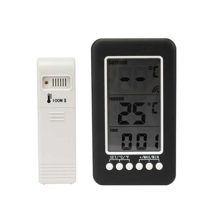 

SANAG LCD Wireless Thermometer Clock Indoor Outdoor Digital Thermometer Electronic Temperature Measurement with Transmitter