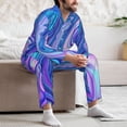 thumbnail image 7 of Fotbe Swirl Blue And Purple Pattern Long Sleeve Pajama Set for Men,Sleepwear Set,2-piece Loungewear Set,Soft PJs Comfy Nightwear with Pockets-X-Large, 7 of 7