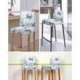 thumbnail image 5 of Blue Crab Coastal Bar Stool Covers Set of 2, Beach Starfish Nautical Coral Ombre Stretch Washable Bar Chair Covers with Backs, Removable Pub Counter Height Chair Cover for Kitchen Dining Room Cafe, 5 of 7