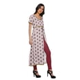 thumbnail image 3 of Moomaya Robes à Fente Imprimées pour Femmes Manches Courtes Kurti Tenue d'Été, 3 of 6