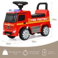 thumbnail image 3 of Coche de Bomberos para Niños Mercedes Benz con Espacio Escondido Volante Coche Montable con Pies al Suelo Rojo Costway, 3 of 10