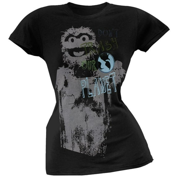 Sesame Street - Don't Trash Our Planet Juniors T-Shirt - Small